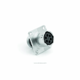 Receptacle, Size 10, RT0W0106SNHXX - ECOMATE, Square Flange Receptacle, Size 10, 6 Position, Pin, Silicone Seal, Female