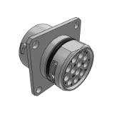 Receptacle, Size 14, RT001412SKNH03 - ECOMATE, Square Flange Receptacle, 12 Position, Female, Shell Size 14, with Silicone Seal, IP69K