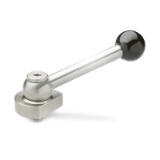 GN 918.5 GV - Stainless Steel-Eccentrical cams radial clamping, Type GV, with ball lever, straight (serrations)