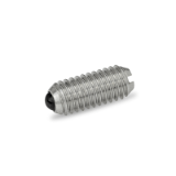 GN 615.5 - Stainless Steel-Spring plungers, Type KSN, Stainless Steel A4, high spring load