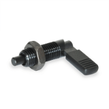 GN 721 - Cam action indexing plungers, Type LBK, Left-hand lock, with plastic cover, with lock nut