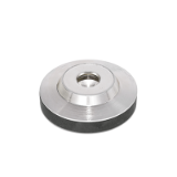 GN 6311.5 - Stainless Steel Foot Plates for Grub Screws DIN 6332, Type R with plastic cap, non-gliding