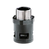 RQGKST (IP 68/69) - Corrugated tubing feedthrough, straight nickel-plated brass outer thread