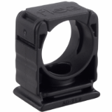 RQHG - Tubing holder with through hole for fastening by screws. Ribbed fixing for strain relief
