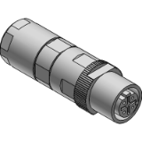 Cable connector M12, D-coded, 4pol, socket contact