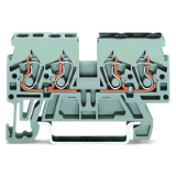 870-826 - Double potential terminal block, 2.5 mm², side and center marking, for DIN-rail 35 x 15 and 35 x 7.5, CAGE CLAMP®