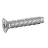 Reference 62223 - Countersunk head thread rolling screw cross recess Pozidrive - DIN 7500 MZ - Stainless steel A2
