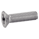 Reference 64214 - Countersunk raised head machine screw cross recess Pozidrive - DIN 965 - Stainless steel A4