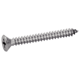 Reference 64409 - Raised countersunk tapping screw form C six lobe recess - ISO 7050 DIN 7982 - Stainless steel A4