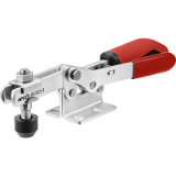 AMF 6830S - Horizontal toggle clamp with safety latch, open clamping arm and vertical base