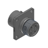 Receptacle, Size 10, RT00104SKNH03 - ECOMATE, Square Flange Receptacle, Size 10, 4 Position, Socket with Silicone Seal