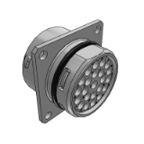 Receptacle, Size 18, RT001823SKNH03 - ECOMATE, Square Flange Receptacle, 23 Position, Female, Shell Size 18, with Silicone Seal, IP69K