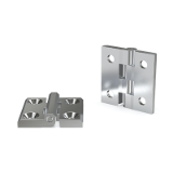 BK38.0510.INOX - Hinges with through bore, polished stainless steel