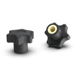 BK38.0048 - Star knob nuts, solid, with short dead-end thread
