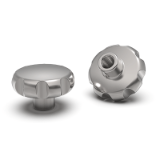 BK38.0059.INOX - Solid star knobs with short dead-end thread made from stainless steel