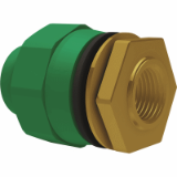 BR PP-RCT-Bronze/LFB Transition hollow wall mount female-thread-cyl green