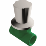 BR PP-RCT Valve straight concealed with handle bar green