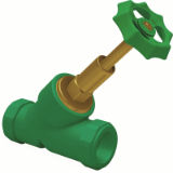 BR PP-RCT Brass-Valve angle with metal seat green