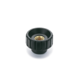 GN590.5 - Knurled nuts, Bushing Stainless Steel, Type D, with threaded through bore
