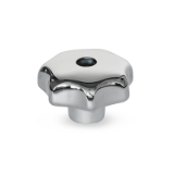 GN6336 - Stainless Steel-Star knob, Type D, with threaded through bore