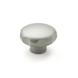 GN5335 - Stainless Steel-Hand knobs, Type D, with threaded through bore