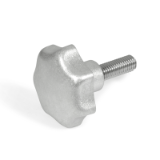 GN6336.5 AM - Star knobs with Stainless Steel threaded bolt, Type AM, Star knob DIN 6336, Aluminium (AL), matt (ground)