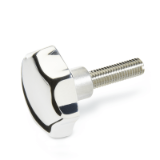GN6336.5 AP - Star knobs with Stainless Steel threaded bolt, Type AP, Star knob DIN 6336, Aluminium (AL), polished