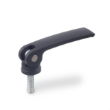 GN927 - Clamping levers with eccentrical cam with threaded stud, Type A, Plastic contact plate with setting nut