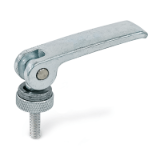 GN927.2 - Clamping Levers with Eccentrical Cam with Threaded Stud, Steel Contact Plate, Type A - Steel contact plate with setting nut