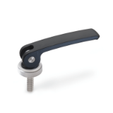 GN927.4 - Clamping levers with eccentrical cam with threaded stud, Type A, Plastic contact plate with setting nut