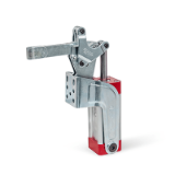 GN862 - Toggle Clamps, Pneumatic, with Angled Base, Type EPV, Solid clamping arm, with clasp for welding