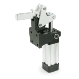 GN863 - Toggle clamps pneumatic, heavy duty, Type EPV, Solid clamping arm, Coding M, Magnetic piston