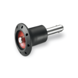 GN113.6 - Stainless Steel-Ball lock pins with plastic knob, Material AISI630