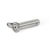 GN124.3 - Stainless Steel Locking Pins with Axial Lock (Ball Retainer), Type E, with eyelet washer