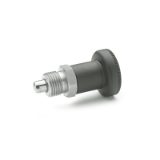 GN607.1 A - Stainless Steel-Indexing plunger with rest position, Type A, without lock nut, with plastic knob