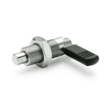 GN612 NI - Stainless Steel-Cam action indexing plungers, Type B with plastic cover, without lock nut