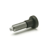 GN613 - Stainless steel-Indexing plungers without head, Type GK, with lock nut, with threaded rod