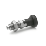 GN617.1 - Stainless Steel-Indexing plungers with rest position, Type AK, with lock nut, with plastic-knob