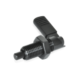 GN721 - Cam action indexing plungers, Type RBK, Right-hand lock, with plastic cover, with lock nut