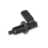 GN721.1 - Cam action indexing plungers, Type RBK, Right-hand lock, with plastic cover, with lock nut