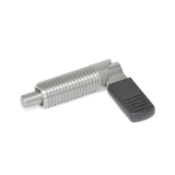 GN721.6 - Stainless Steel-Cam action indexing plungers, Type LB, Left-hand lock, with plastic cover