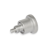 GN822.7 - Stainless Steel-Mini indexing plungers covered indexing mechanism, Form BN, without rest position with Stainless Steel-Knob