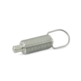 GN413 - Stainless Steel-Indexing plungers, Type A, without rest position, without lock nut