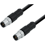 Connection cable male cable connector M12x1 - male cable connector M12x1, TPE black, shielded