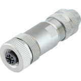 Female cable connector, CAT 5, screw clamp connection, with shielding ring, cable aperture 6-8mm, shieldable, UL