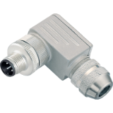 Male angled connector, CAT 5, screw clamp connection, with shielding ring, cable aperture 6-8mm, shieldable, UL
