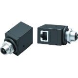 M12, series 825, Automation Technology - Data Transmission - lead-through for control cabinet, female – RJ45 angled