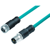 Kabeldose M12x1  - Kabelstecker M12x1 TPE blaugrün
