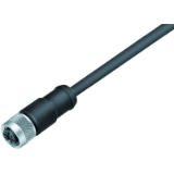 Female cable connector, overmolded, shielded, TPE black