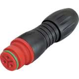 Female cable connector, red